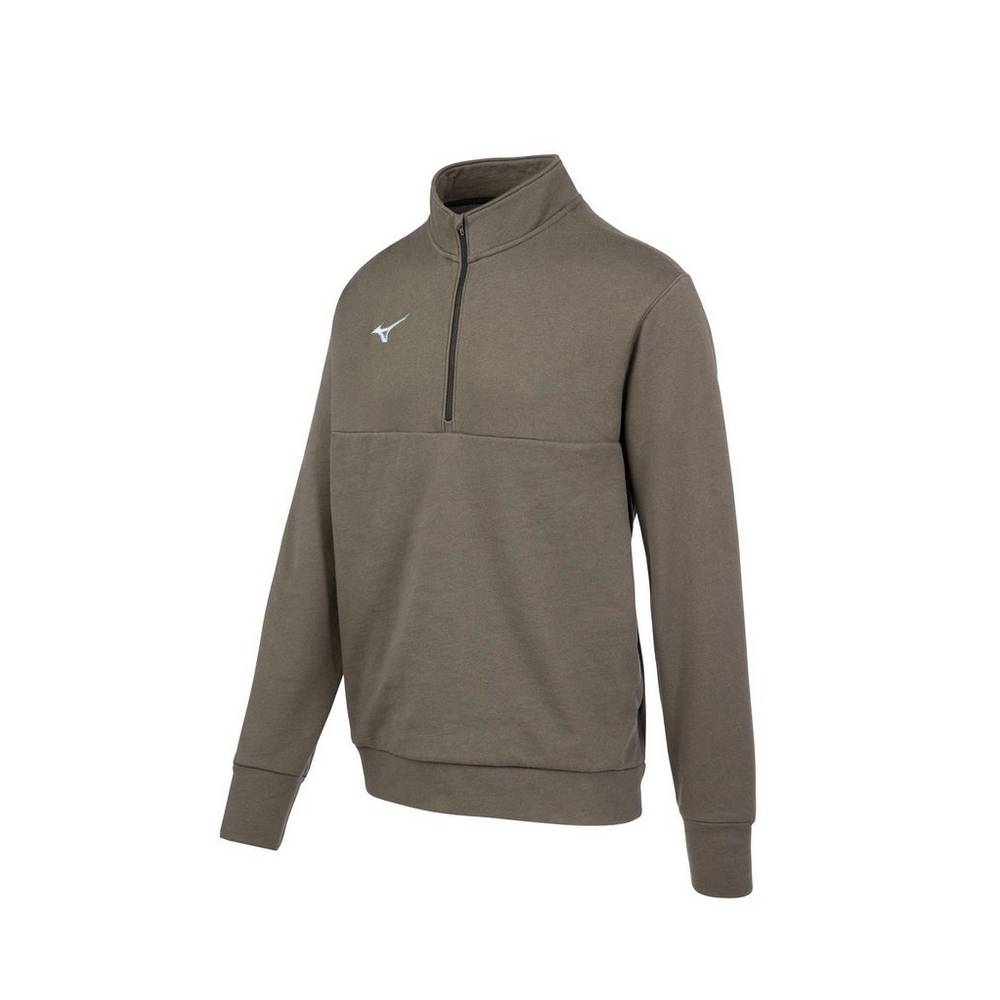 Panske Pulóver Mizuno MZ1 1/4 Zip Fleece Siva Vypredaj DVMC73148